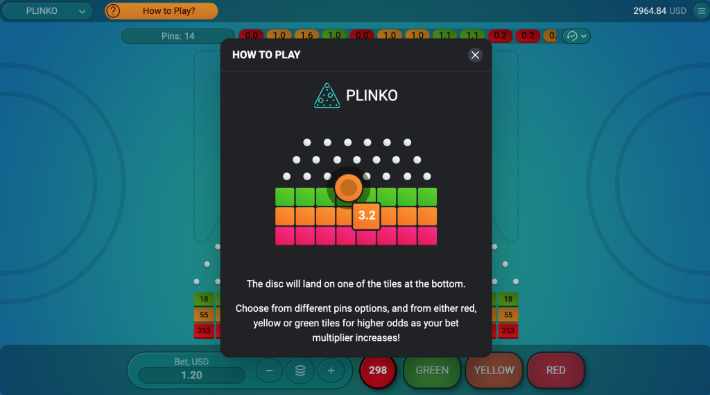 Игра Plinko